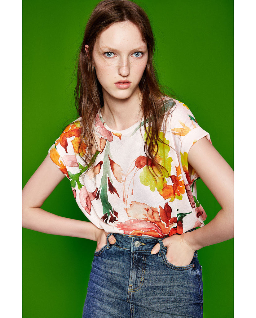 FLORAL PRINT T-SHIRT