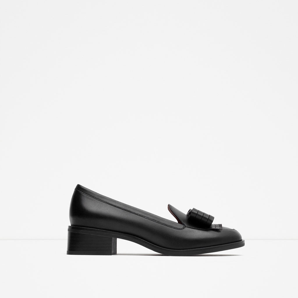 LEATHER LOAFERS WITH BOW