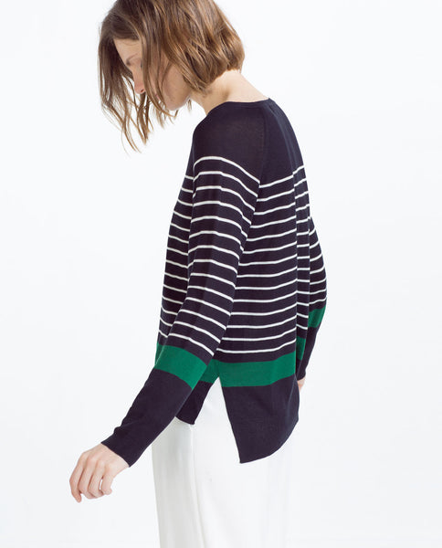 MULTI -STRIPED SWEATER