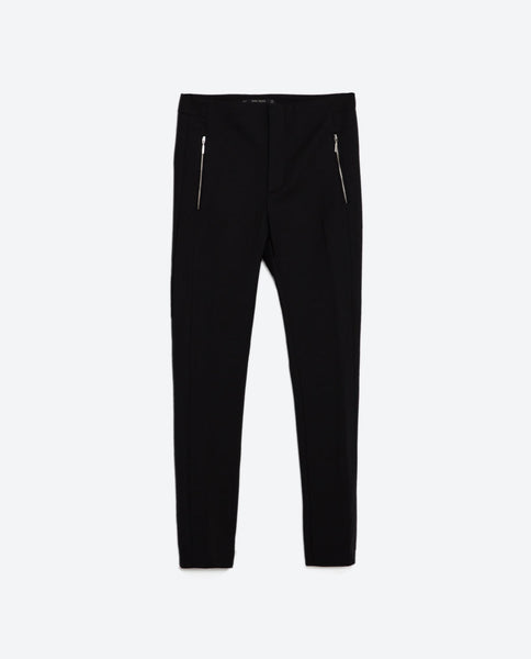 MID-RISE SKINNY TROUSERS