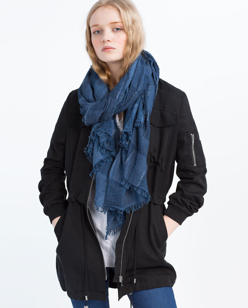 JACQUARD DENIM SCARF