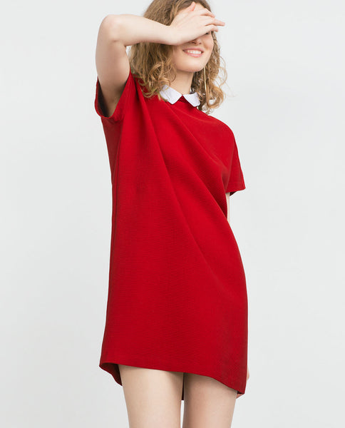 POPLIN COLLAR DRESS