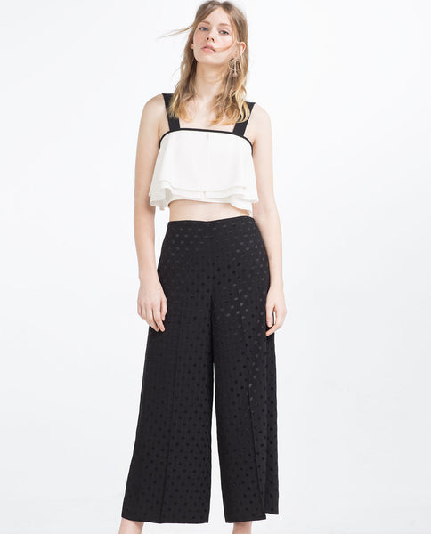 POLKA DOT CROPPED TROUSERS