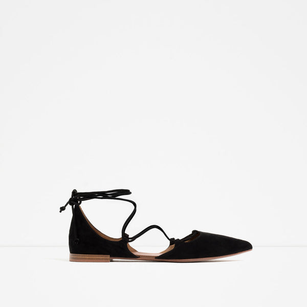 FLAT LACE-UP D'ORSAY SHOES