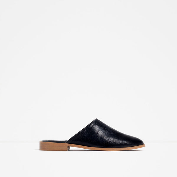 FLAT LEATHER SLIPPER SHOES