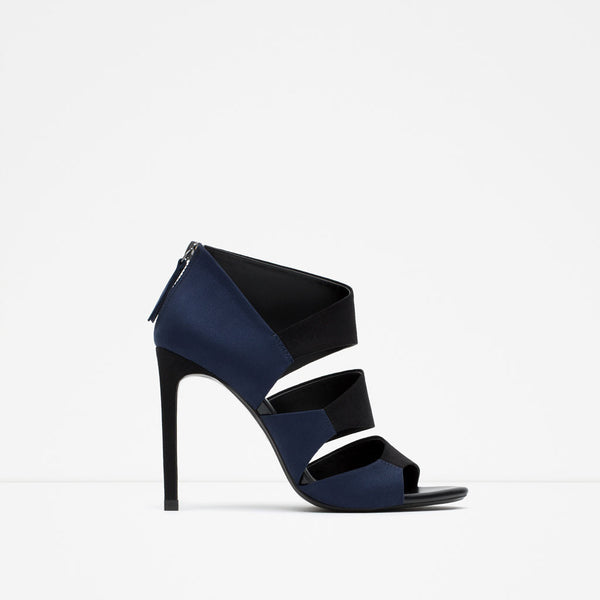 HIGH-HEEL TWO-TONE SANDALS