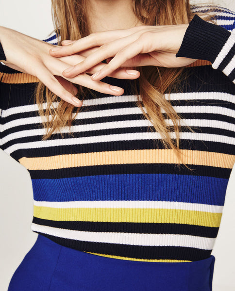 MULTICOLORED STRIPED SWEATER