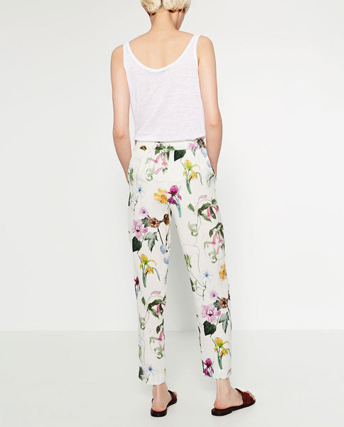 FLORAL PRINT TROUSERS