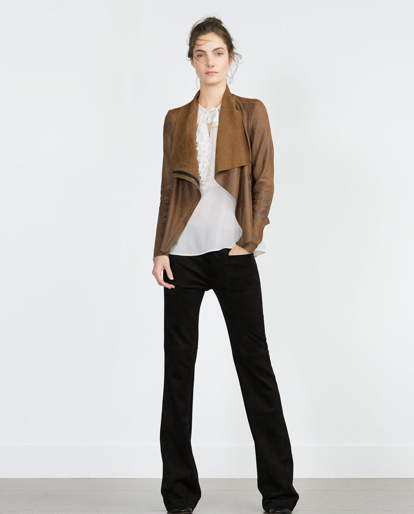 FAUX SUEDE OVERSHIRT