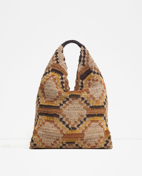 RAFFIA BUCKET BAG