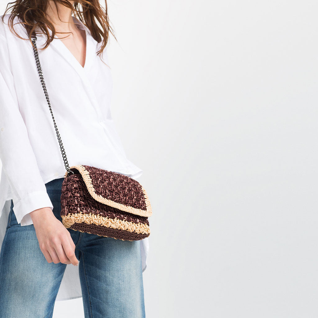 RAFFIA CROSS-BODY BAG