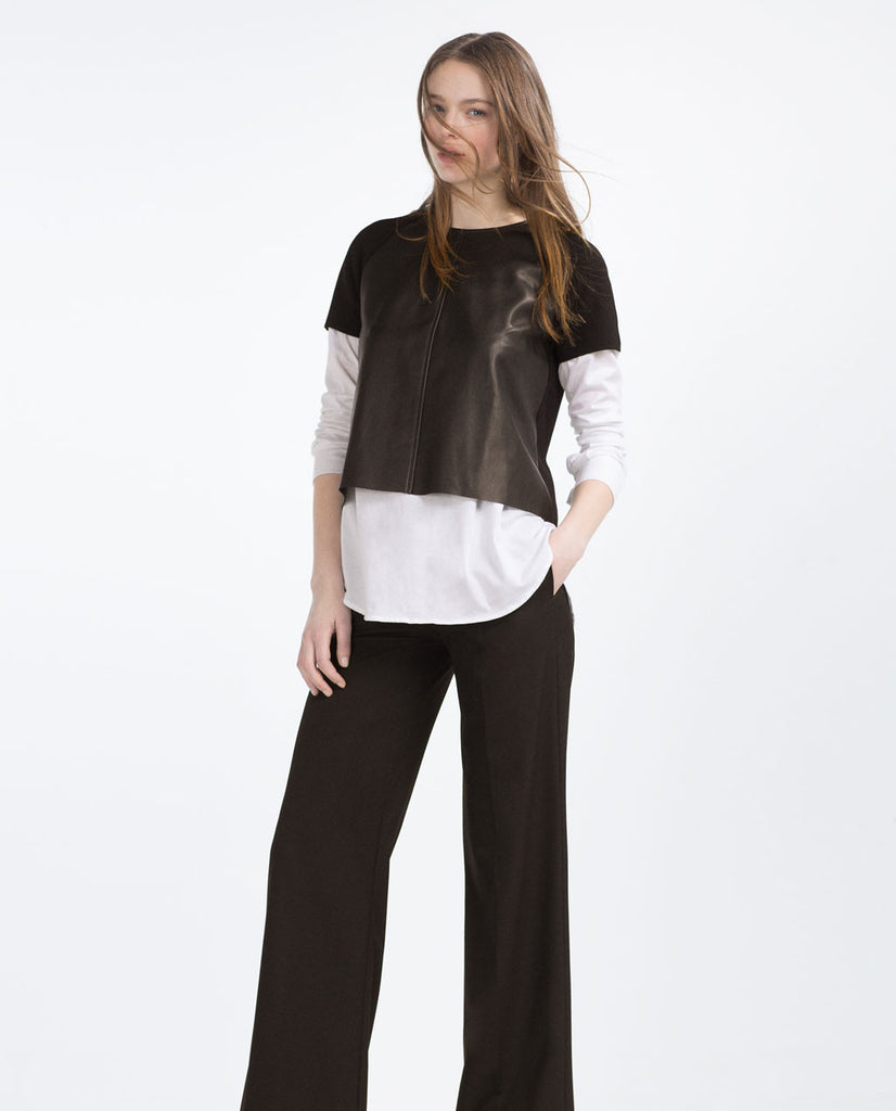 FAUX LEATHER TOP