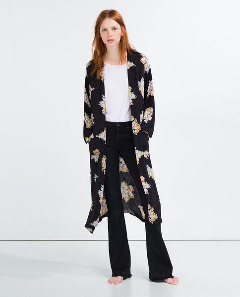 JACQUARD PRINT KIMONO