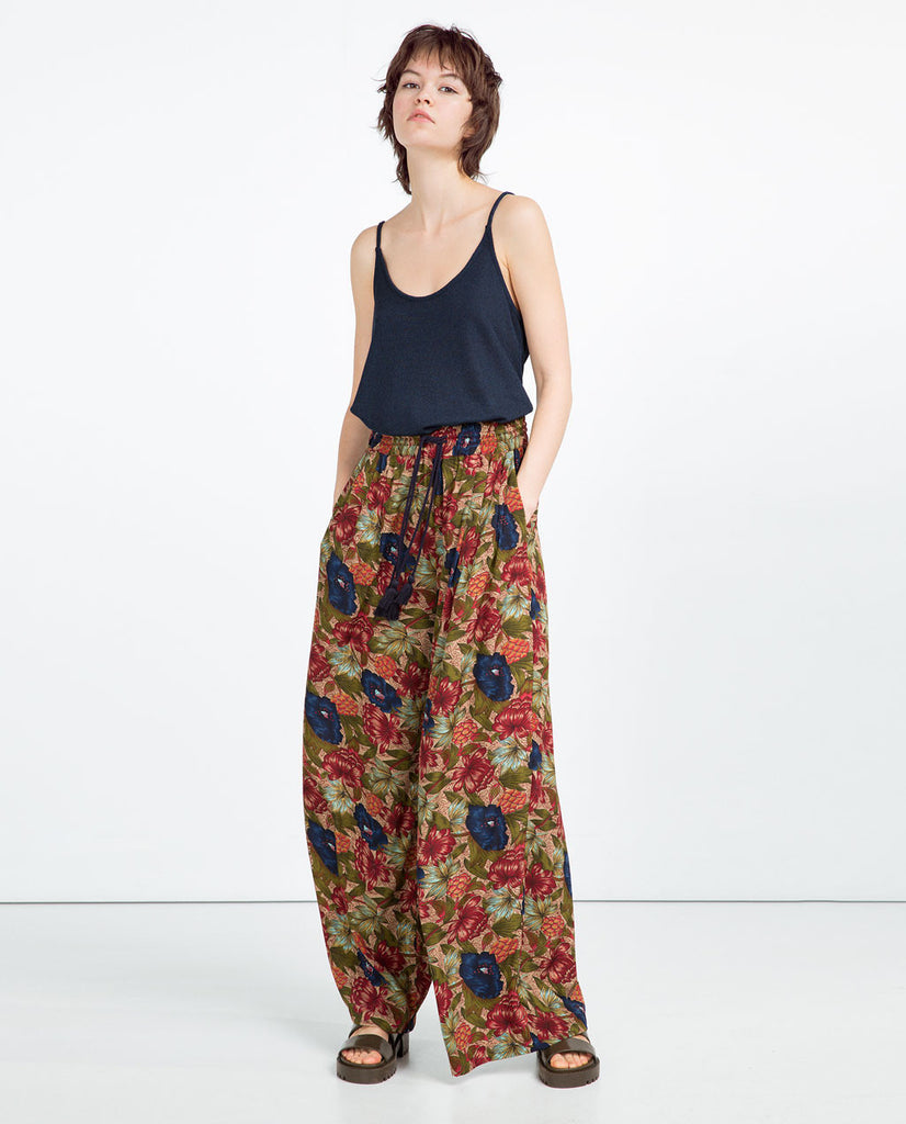 PRINTED PALAZZO TROUSERS