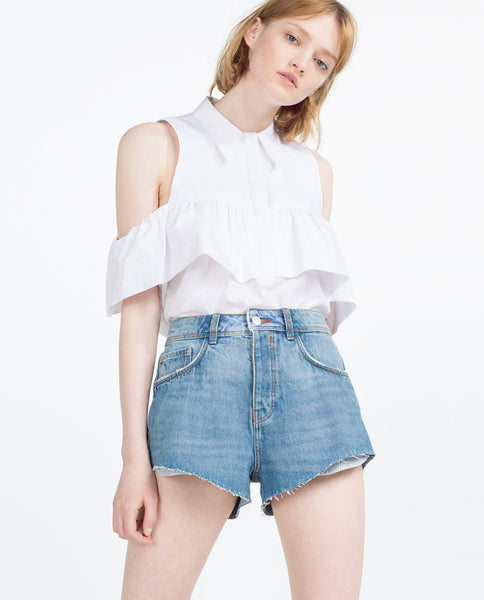 HIGH WAIST DENIM SHORTS