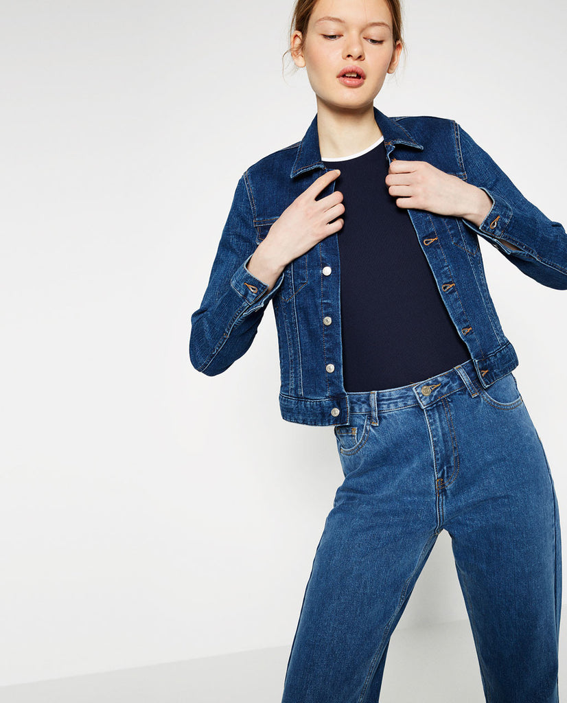 BASIC CROPPED DENIM JACKET